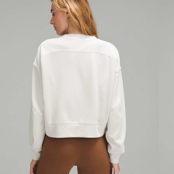 Lululemon Athletica Softstreme Ribbed Bone Perfectly Oversized Cropped Crew - Picture 3 of 6
